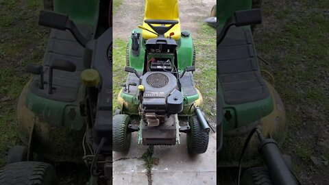 How to grease the mower deck and wheel studs on a John Deere LT160?