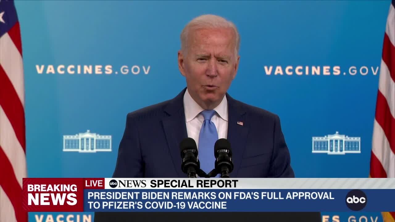 ABC News Special Report: Biden on FDA approval of Pfizer COVID-19 vaccine