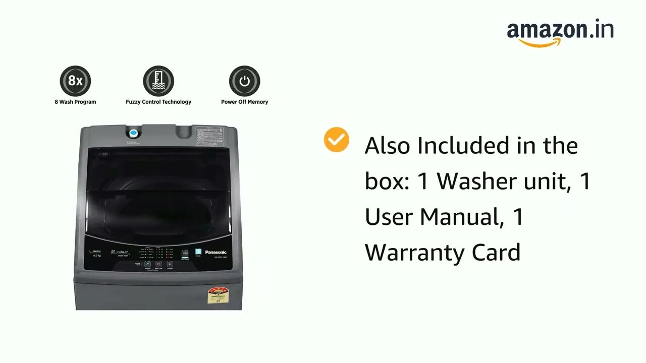 Panasonic 6 Kg 5 Star Fully-Automatic Top Loading Washing Machine (NA-F60LF1HRB, Grey)