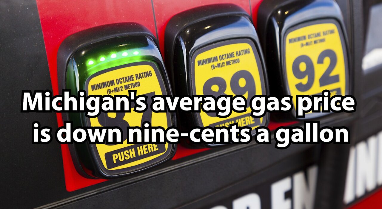 Michigan's average gas price is down nine-cents a gallon