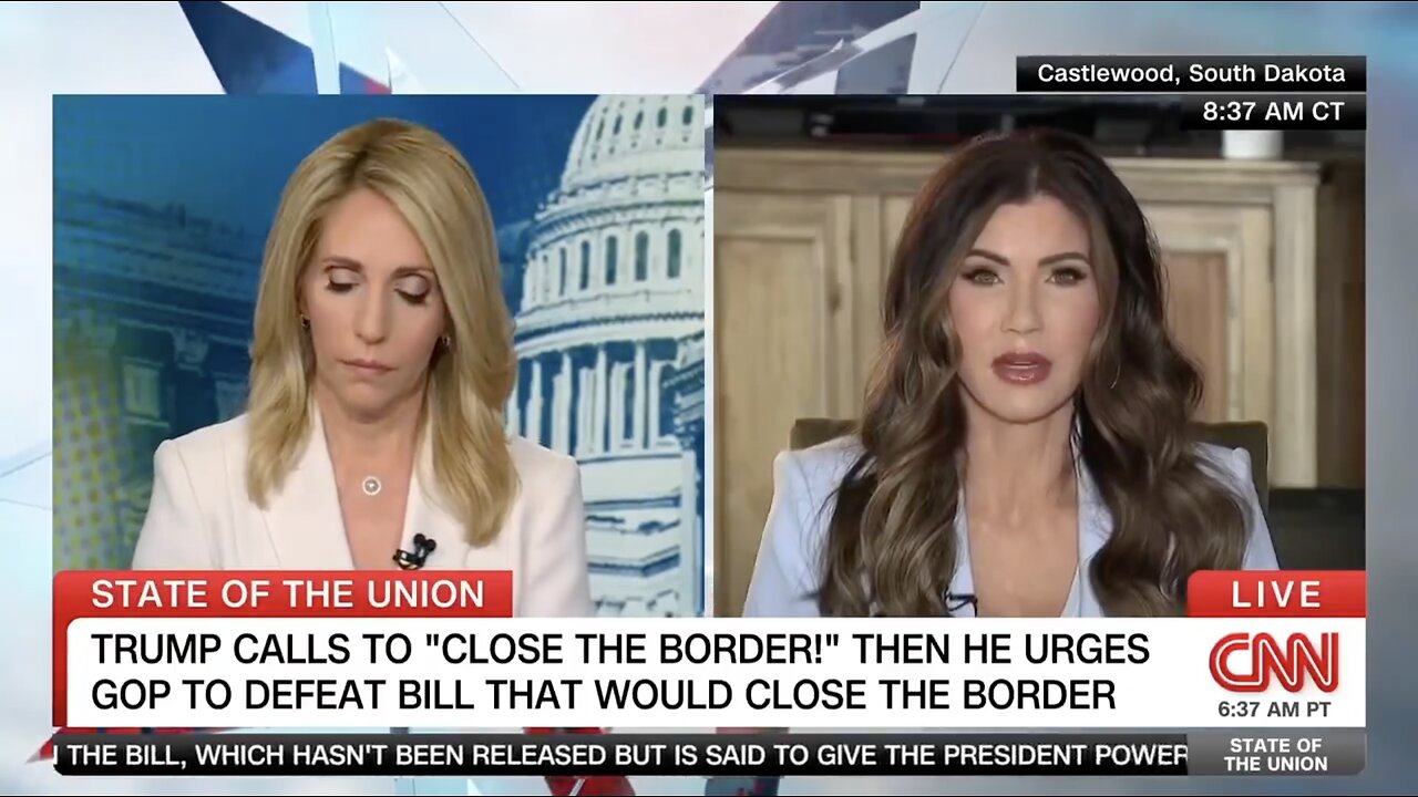 WATCH: Kristi Noem Makes CNN's Dana Bash Visibly Uncomfortable With Biden Critique