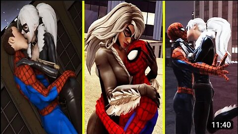 (Spider Man🕷Black ⚫Cat,s🐈All Kiss💋Hug🫂Proposed sleep😴Together❤)