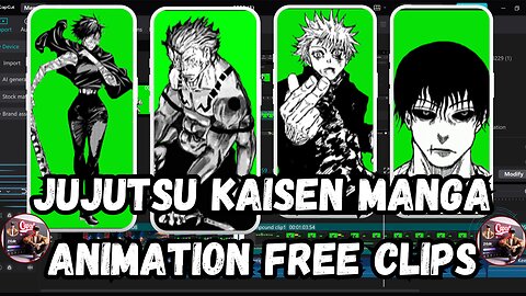 JUJUTSU KAISEIN MANGA ANIMATION FREE CLIPS GREEN SCREEN