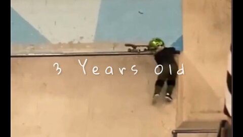 Three Year Old Riding Skateboard