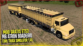 Saiu Mercedes bens Atron Boiadeiro + Reboque Vanderleia para Euro Truck Simulator 2 versão 1.45