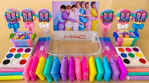 BTS K-POP Slime | Mixing Makeup,Eyeshadow,Glitter,Clay Into Slime🎀Satisfying Slime Video