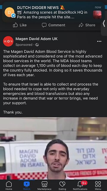Magen David Adom UK advertise for blood on fb