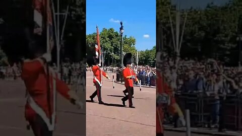 Queens guards parade buckingham palace #buckinghampalace