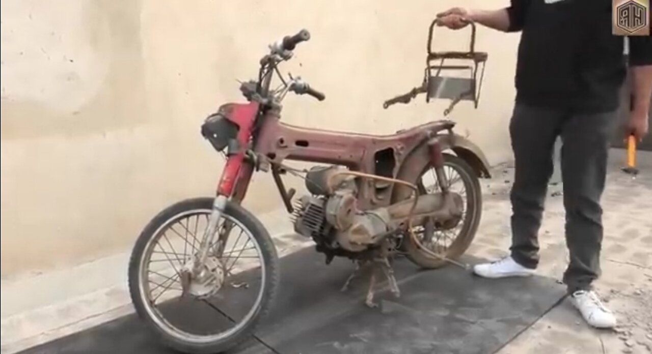 Vintage rusted motorcycle