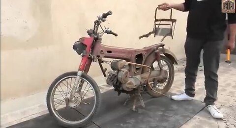 Vintage rusted motorcycle