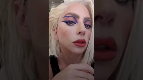 lady gaga eyebrow make up blue