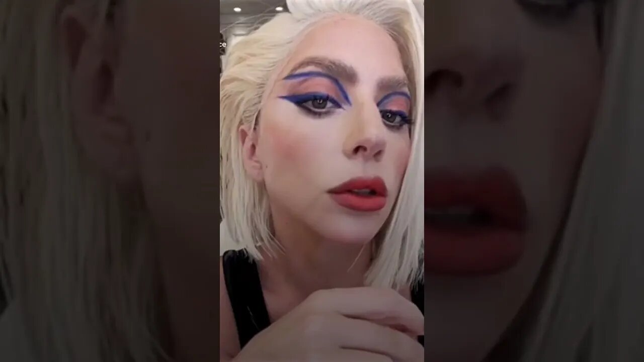 lady gaga eyebrow make up blue