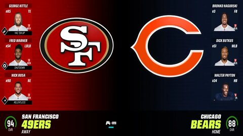 Legends Franchise Madden 23 49ers Vs Bears Simulation