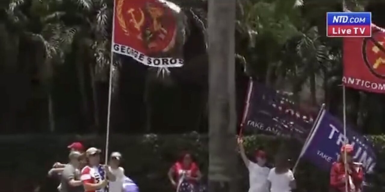 BREAKING: Trump supporters flying Anti-Communist flags in Miami