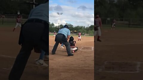 Watch the break on 8-year-old curveball!!! #shorts #softball