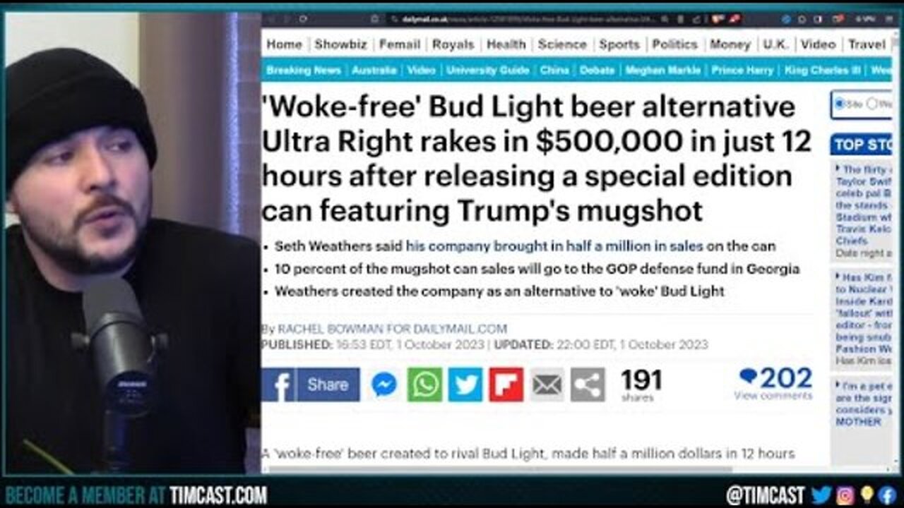 ULTRA RIGHT BEER SELLS OVER $1M IN TRUMPS REVENGE BEER SHOWING TRUMP MUGSHOT