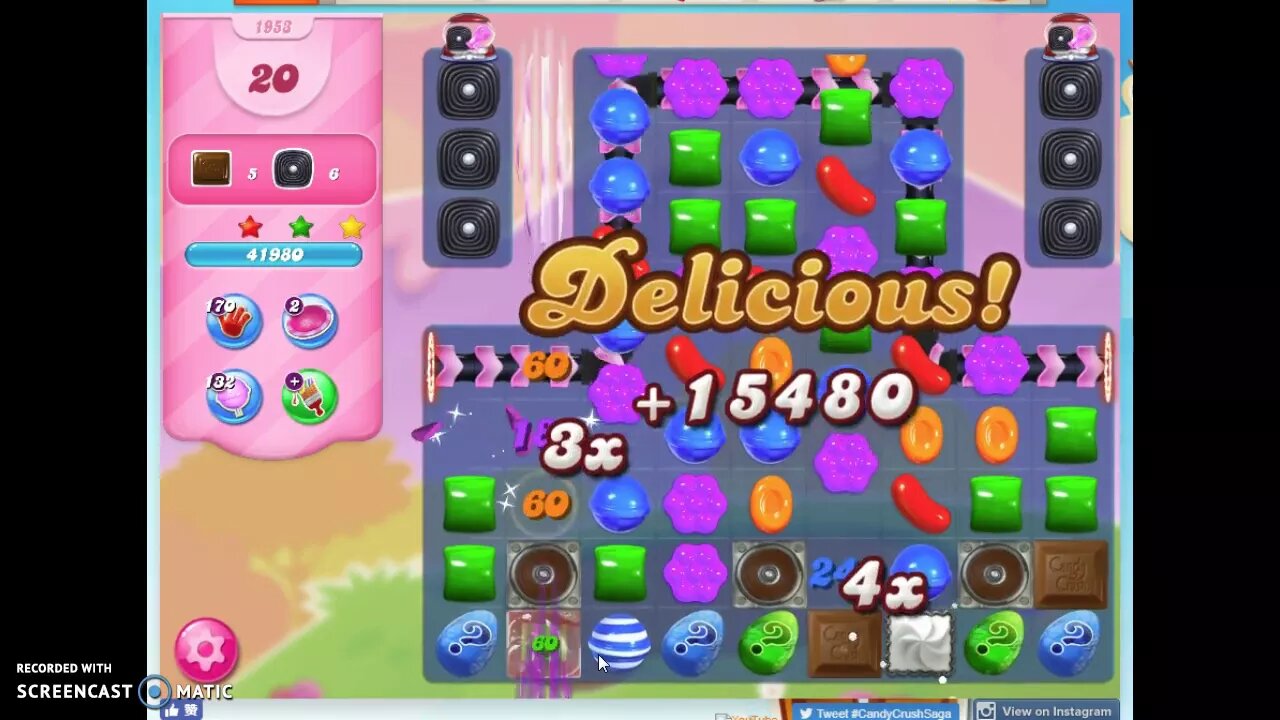 Candy Crush Level 1953 Audio Talkthrough, 3 Stars 0 Boosters