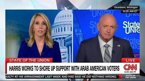 Sen Mark Kelly ADMITS Kamala Shares Dearborn, MI Pro Hamas Values