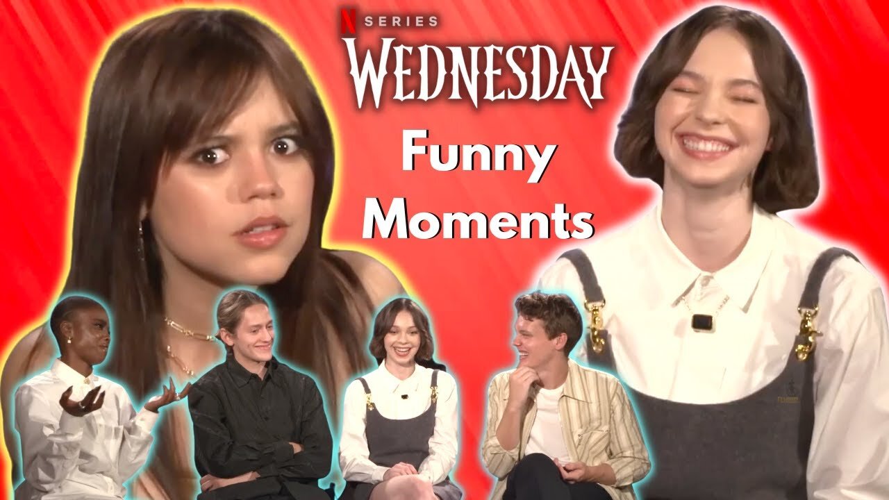 Try not to laugh challeng with Jenna ortega & her Co-stars