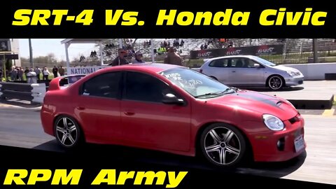 Dodge SRT 4 Vs Honda Civic Drag Racing