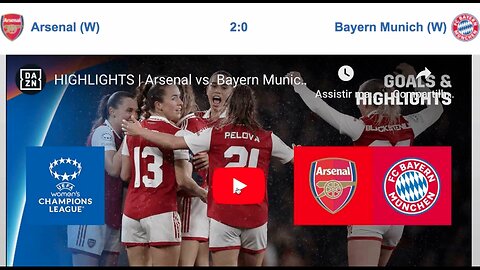 Women. Champions League ARSENAL 2x0 BAYERN , quarter final game 2