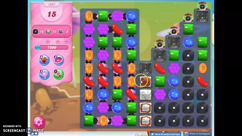 Candy Crush Level 1867 Audio Talkthrough, 1 Star 0 Boosters