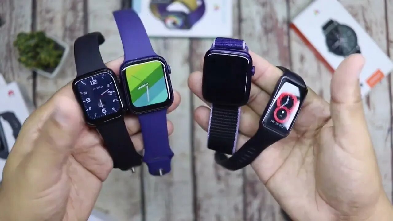 4 SMARTWATCH NO ESTILO APPLE WATCH UM PAPO SOBRE O DT100, HW12, HW19 e HUAWEI BAND6 SÓ OS MELHORES