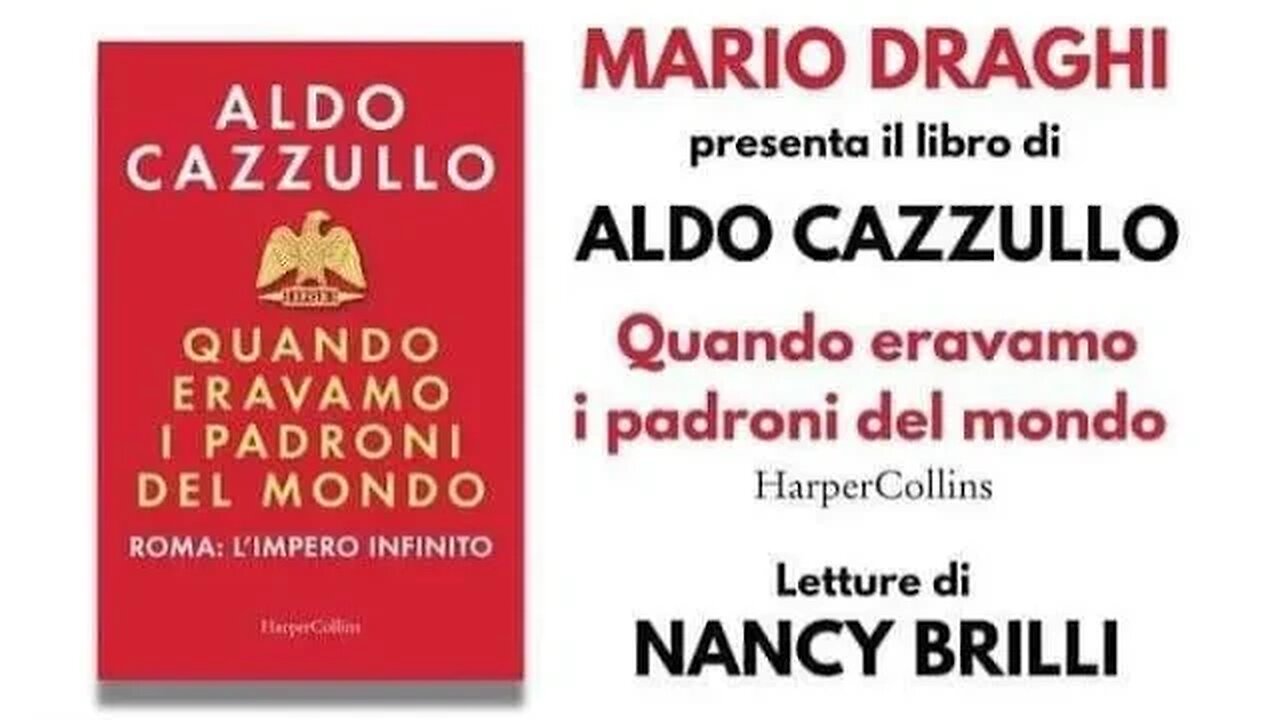 SENZA VERGOGNA:DRAGHI PRESENTA IL LIBRO DI CAZZULLO NELLA CHIESA MADRE DEI GESUITI CON NANCY BRILLI!