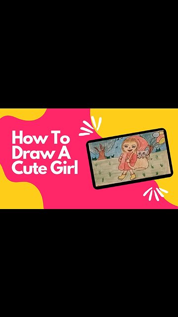 How to Draw a Cute Girl | Easy Cute Girl Drawing For Kids | Cute Girl In Garden| Cute Girl In Forest