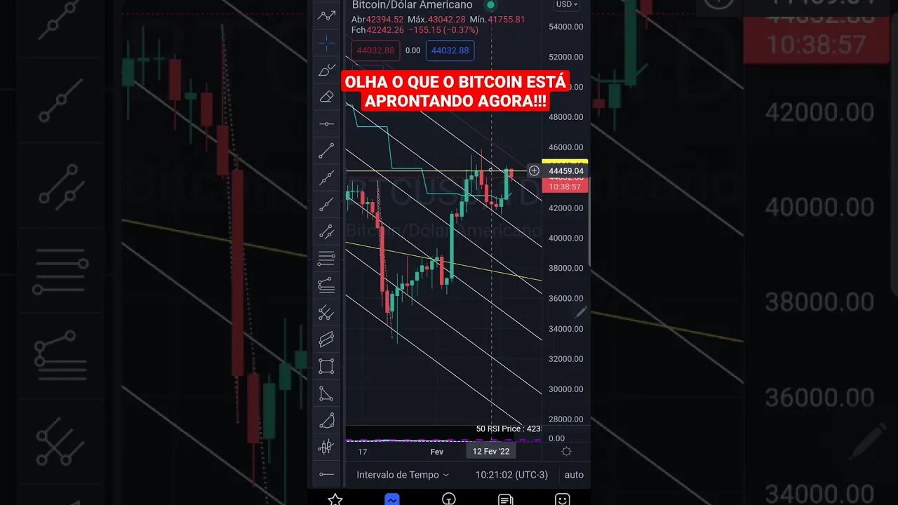 BITCOIN, S&P500, IBOVESPA E FED EM 1 MINUTO - CRIPTOMOEDAS CRIPTO GAMECOINS METAVERSO BTC 16/02/2022