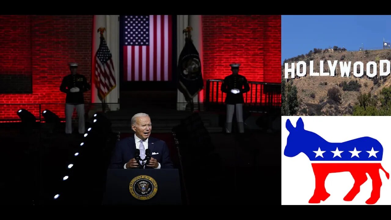 Hollywood Donates to Democrats & Loved Biden's Supervillain Speech w/ Military In Dark Red Lighting