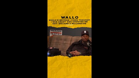 #wallo While every1 thought I was crazy & counted me out I became a millionaire. 🎥 @curtbone_dc