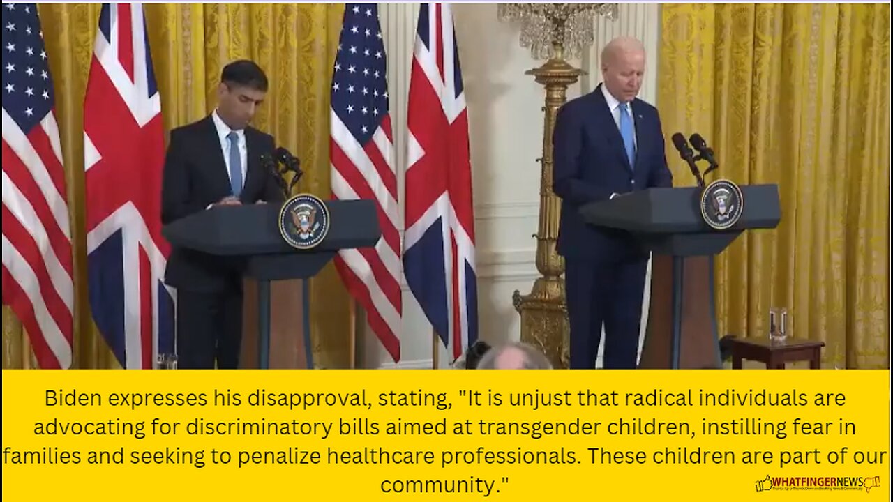 Biden expresses his disapproval, stating, "It is unjust that radical individuals are advocating