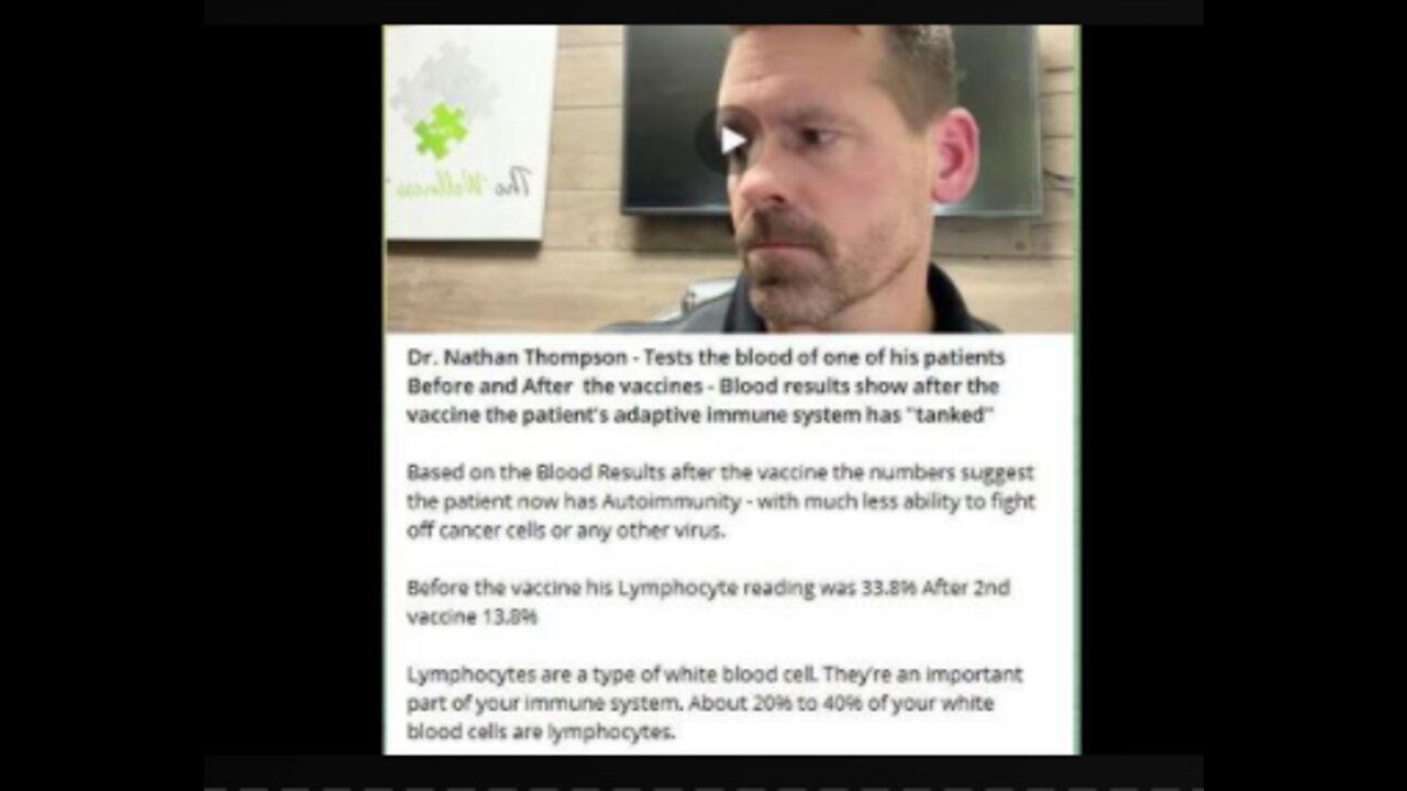 Dr Nathan Thompson test the blood of his Vaxxed patient!!