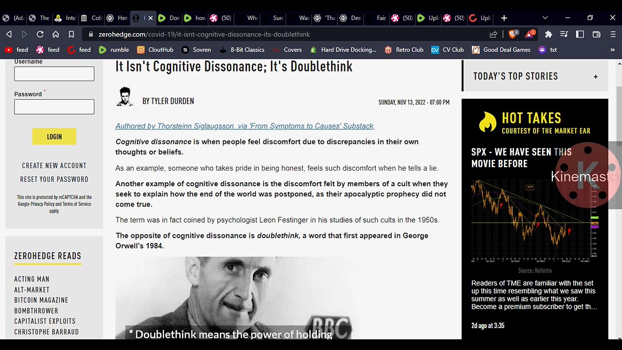 It Isn't Cognitive Dissonance; It's Doublethink