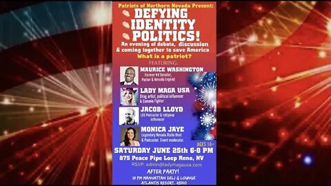 DEFY IDENTITY POLITICS! June 25th, Reno Nevada