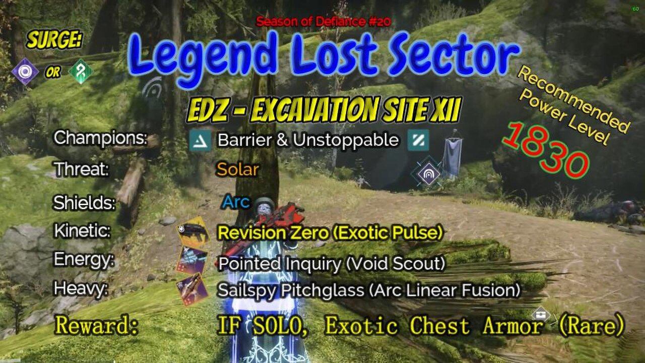 Destiny 2 Legend Lost Sector: EDZ - Excavation Site XII on my Titan 4-16-23