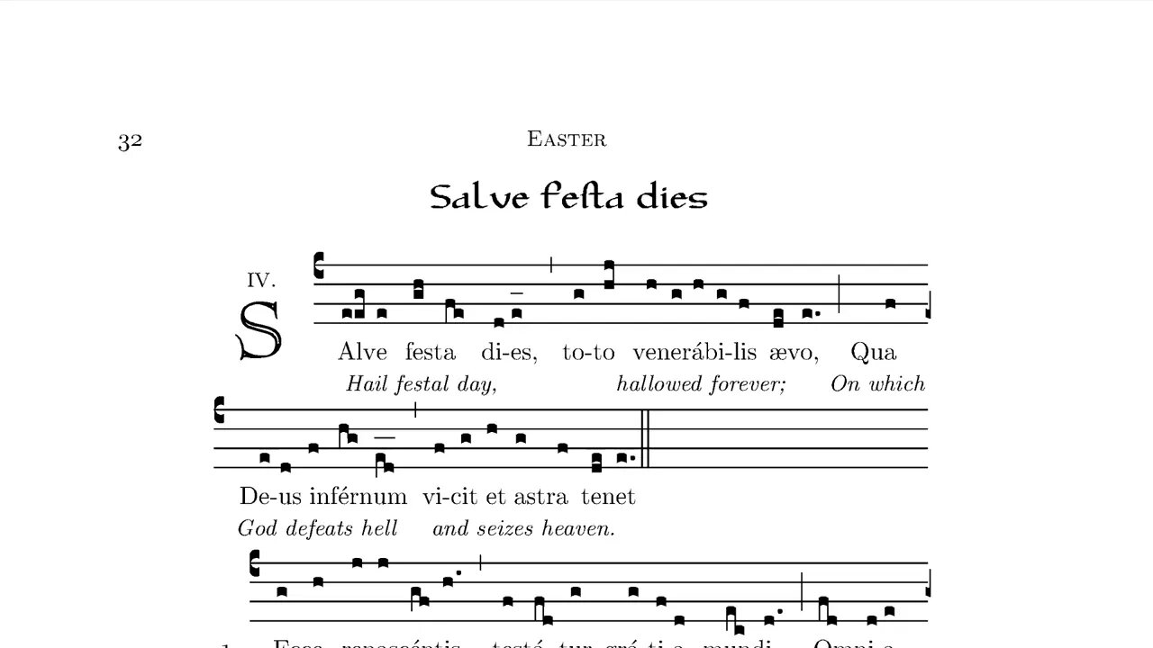Salve Festa Dies - Cool chorus, tricky verses - Easter procession hymn - Hail festival day!