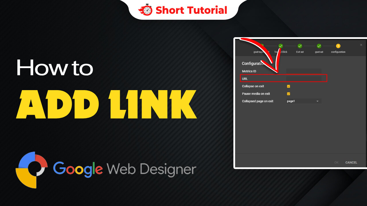 How to add link in google web designer