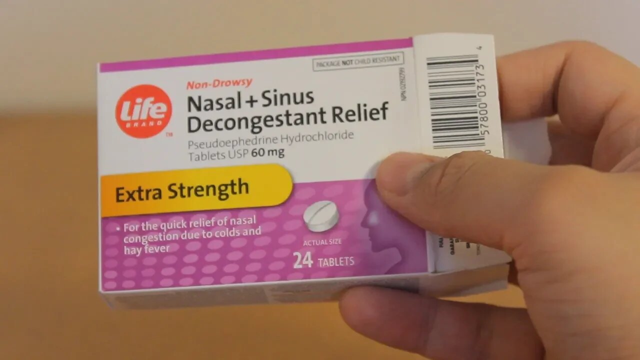 Life brand nasal+sinus decongestant relief, pseudoephedrine hydrichlonde 60mg review