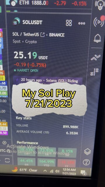 July 21, 2023 - My #SOL play