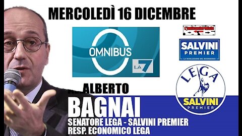 🔴 Interventi del Sen. Alberto Bagnai a "Omnibus" (16/12/2020)