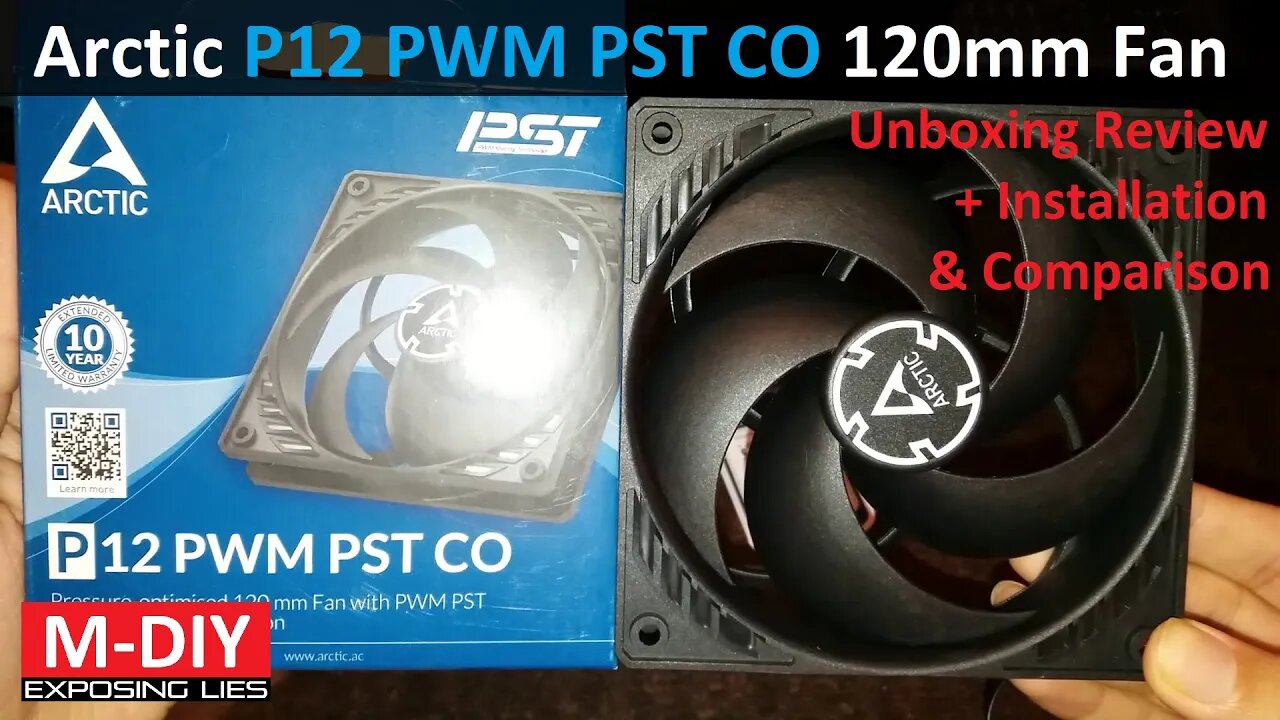 Arctic P12 PWM PST CO 120mm Fan (Unboxing Review + Installation & Comparison) [Hindi]