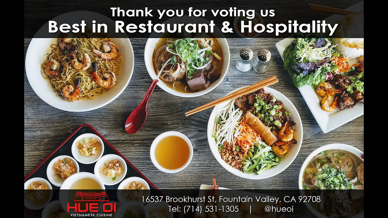 Hue Oi won Best in Restaurant & Hospitality! Thank you!