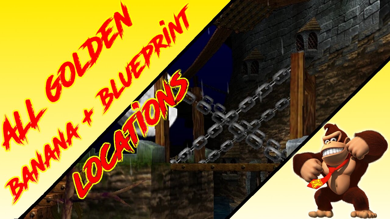 Donkey Kong 64 - Creepy Castle - Donkey Kong Golden Banana + Blueprint (Kasplat) Locations