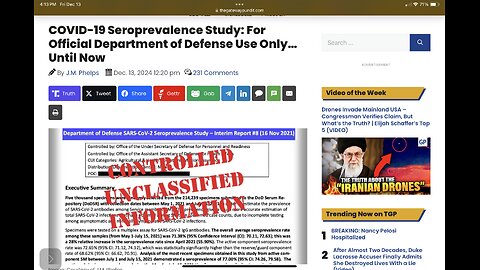 COVID-19 Seroprevalence Study: For Official Department of Defense Use Only…Until Now