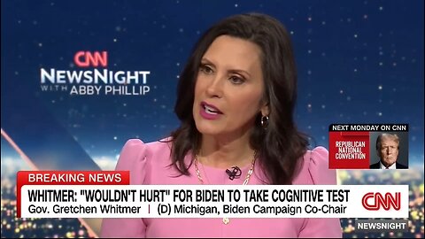 Gov Gretchen Whitmer Calls On Biden To Take A Cognitive Test