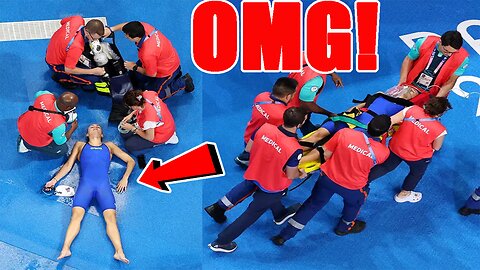 Olympic crowd STUNNED and GOES SILENT after swimmer COLLAPSES SUDDENLY after race!