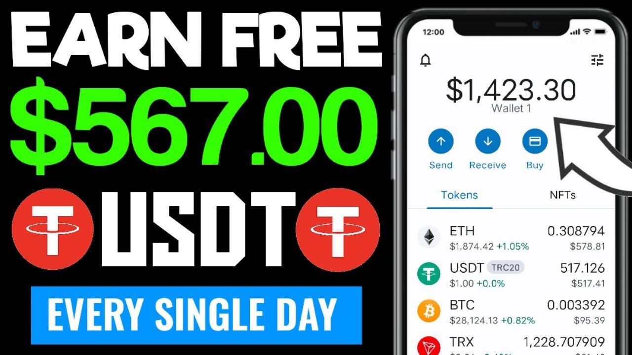 How To Earn FREE $567 USDT in 1 Day | new free usdt mining site (payment proof)