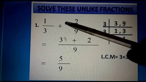 CLASS 3 MATHS A UNLIKE FRACTION
